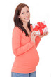 schwangere frau mit geschenk