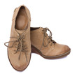 pair of woman leather boots