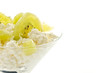 Home milk cheese with fruit