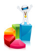 3d Man on Bar Graph