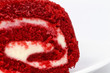 Red Velvet Cake Roll in Close Up Red Velvet Cake Roll in Close Up