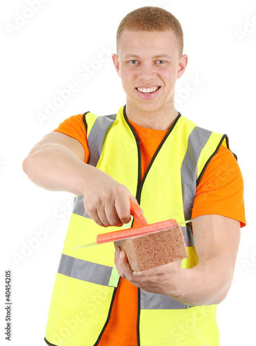 Photo: A guy with a brick A guy with a brick