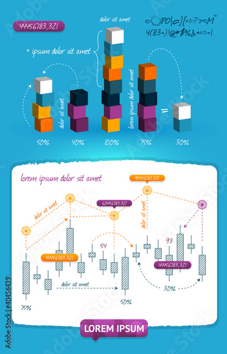 Vector: Elements of Infographics with buttons and menus Elements of Infographics with buttons and menus