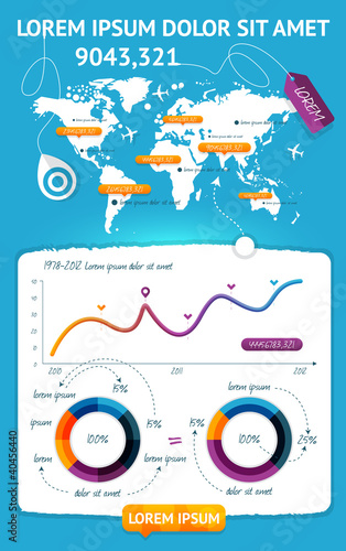 Vector: Elements of Infographics with buttons and menus Elements of Infographics with buttons and menus