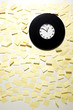 wall full with stick-on phone messages during lunch time.