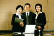 A manager and his assistants. 