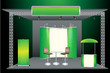 Vector Blank trade exhibition stand counter, roll-up banner