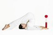 Woman practicing yoga.
