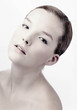 Photo: Close-up of a woman's face. Close-up of a woman's face.