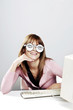 Photo: Businesswoman wearing spectacles. Businesswoman wearing spectacles.
