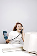 Photo: Businesswoman talking on the phone. Businesswoman talking on the phone.