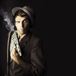 Dangerous Business Man Holding Gun
