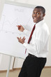 Businessman looking at the sales chart.
