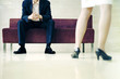 Businessman and businesswoman.