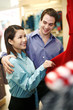 Couple shopping in a shopping mall.