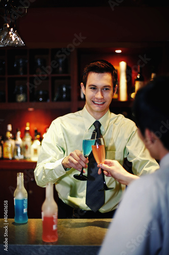 Photo: Businessmen proposing a toast. Businessmen proposing a toast.