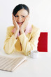 Businesswoman looking upset.