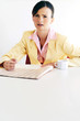 Businesswoman showing a dissatisfied look.