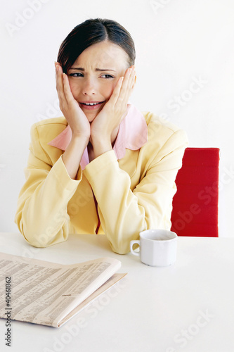 Photo: Businesswoman looking upset. Businesswoman looking upset.