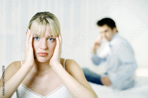 Photo: Woman sulking. Woman sulking.