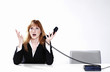 Businesswoman getting frustrated with her customer.