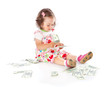A little girl with money A little girl with money