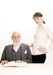 Photo: Woman standing beside her favourite lecturer. Woman standing beside her favourite lecturer.