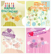 Happy birthday background - floral set Happy birthday background - floral set