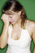 Woman crying.
