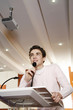 Boy giving speech.