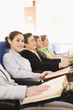 Students paying attention in the lecture hall.