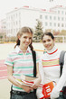 Girls hanging out together after class.