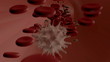 Blood flowing in vein