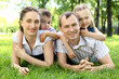 Family together in the park