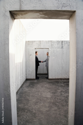 Photo: Two businessmen shaking hands. Two businessmen shaking hands.