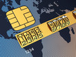 Illustration: Generic credit card with combination lock Generic credit card with combination lock