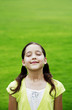 Girl with her eyes closed