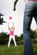 Girls having a ball game