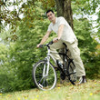Man sitting on the bicycle