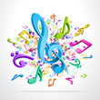 3d colorful music notes vector background eps 10