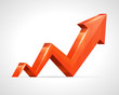 3d arrow graph growt up vector background
