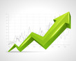 3d arrow graph growt up vector background