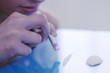 Woman snorting cocaine