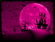 Halloween invitation with spooky castle. EPS 8