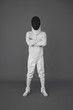 Photo: Man in fencing suit posing for the camera Man in fencing suit posing for the camera