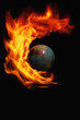 Globe on fire