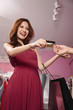 Woman paying with credit card