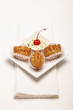 Fried puff pastries with dip