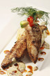 Fried salmon fillet with mashed potato