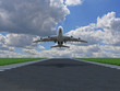 Airplane takes off